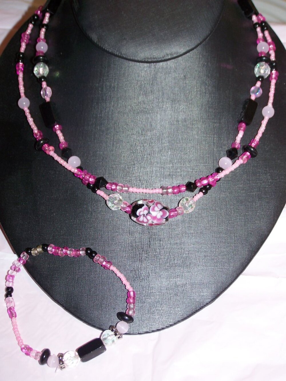 **Moving Sale** Handmade Beaded Dbl Strand Necklace & Bracelet Set